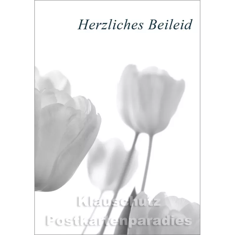 Postkartenparadies Doppelkarte Trauer mit Blumen - Herzliches Beileid