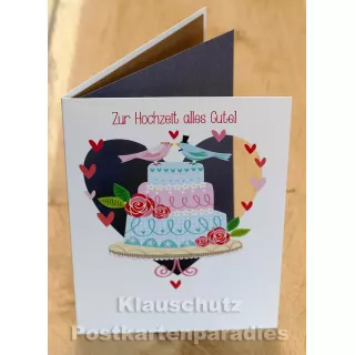 Zur Hochzeit alles Gute! - Lasergestanzte Doppelkarte zur Hochzeit von Discordia
