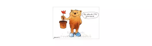 Janosch Postkarte | Bär und Blume