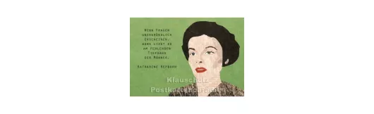 Holzschliffpappe Zitat Postkarte von Studio Blankensteyn | Katharine Hepburn