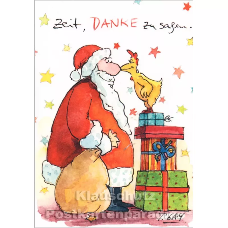 Doppelkarte Weihnachten Peter Gaymann von Discordia - Zeit, DANKE zu sagen