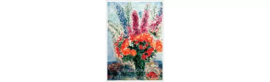 Taurus Kunstkarte | Marc Chagall | Vase mit Sommerblumen