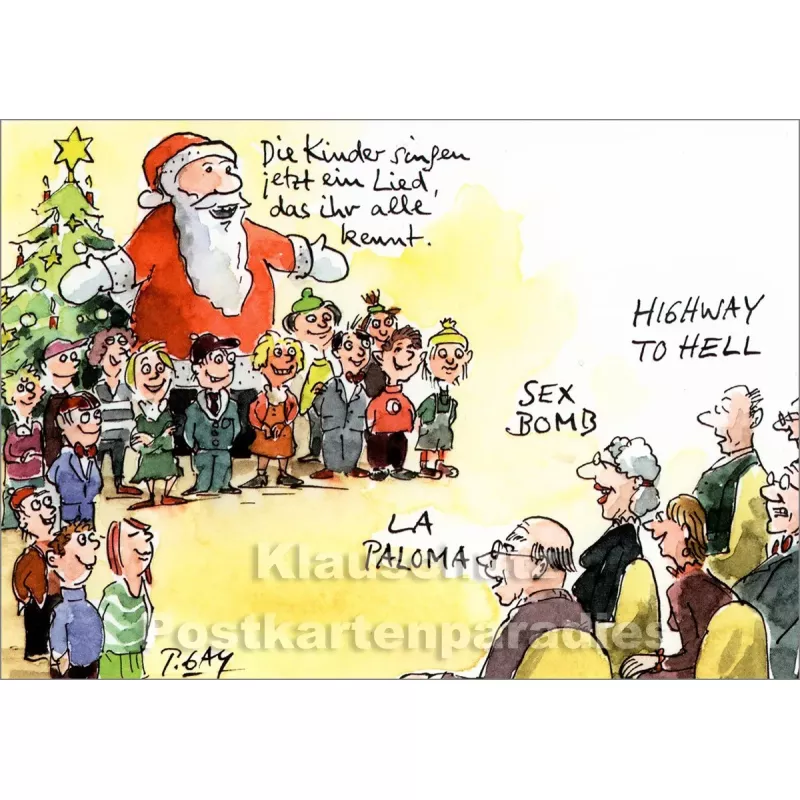Kinder singen ein Lied | Peter Gaymann Weihnachtskarte von Discordia
