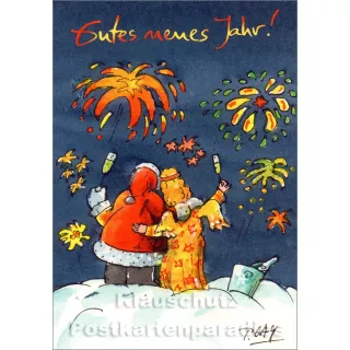 Gutes neues Jahr | Peter Gaymann Weihnachtskarte zu Neujahr