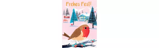 Weihnachtskarte Rotkehlchen | Frohes Fest!
