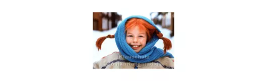 Pippi Langstrumpf im Winter Postkarte