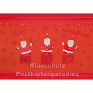 Postkartenpaket mit 4 nostalgischen Weihnachtskarten mit Glanzfolie - Karte 1