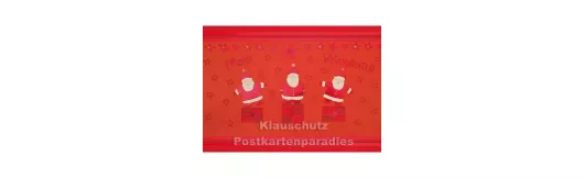 Postkartenpaket mit 4 nostalgischen Weihnachtskarten mit Glanzfolie - Karte 1