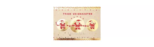 Postkartenpaket mit 4 nostalgischen Weihnachtskarten mit Glanzfolie - Karte 3