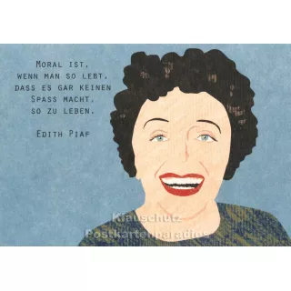 Schöne Edith Piaf Zitat Postkarte von Studio Blankensteyn