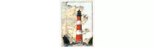 Ole West Leuchtturm Postkarte - Westerheversand