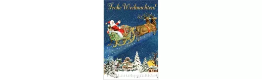 ActeTre Glitter Weihnachten Doppelkarte | Weihnachtsmann