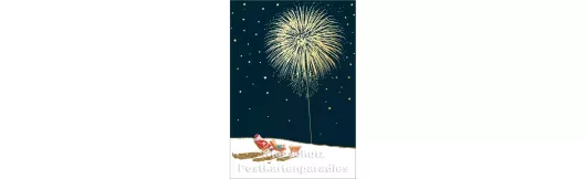 Weihnachtsmann Feuerwerk | Cityproducts Weihnachtskarte