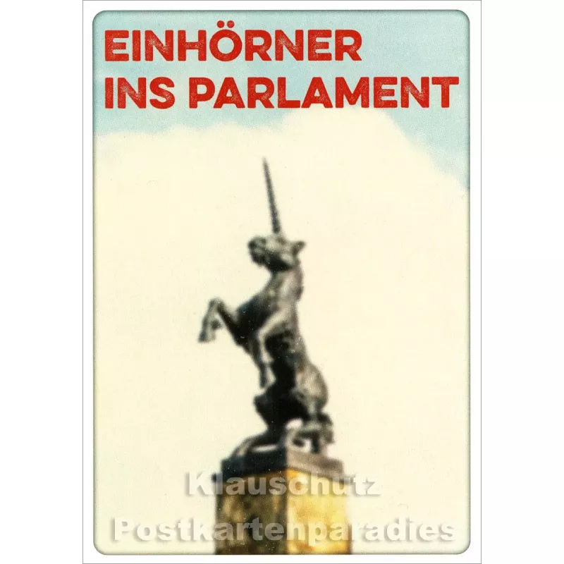 Discordia / Edition Bo Postkarte - Einhörner ins Parlament