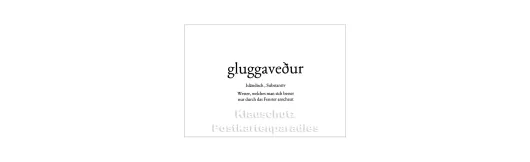 Gluggavedur | Wortschatz Postkarte