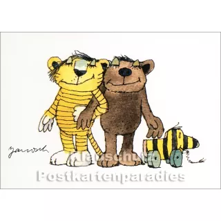 Janosch Postkarte von Little Tiger - Tiger, Bär und Tigerente