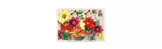 ActeTre Glitterkarte - Blumen und Schmetterlinge