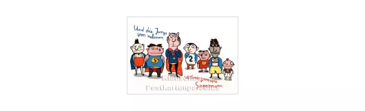 Jungs - Supermann | Postkarte P. Hammer Verlag