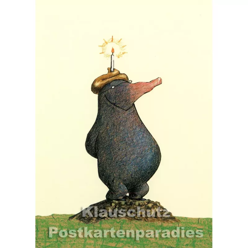 Postkarte aus dem 'Peter Hammer Verlag' von Wolf Erlbruch - Der kleine Maulwurf