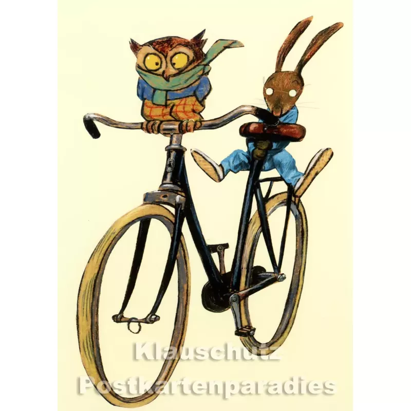 Postkarte aus dem 'Peter Hammer Verlag' von Wolf Erlbruch - Fahrradspaß