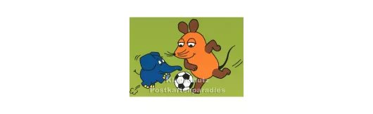 Maus und Elefant - Fußball | Postkarte