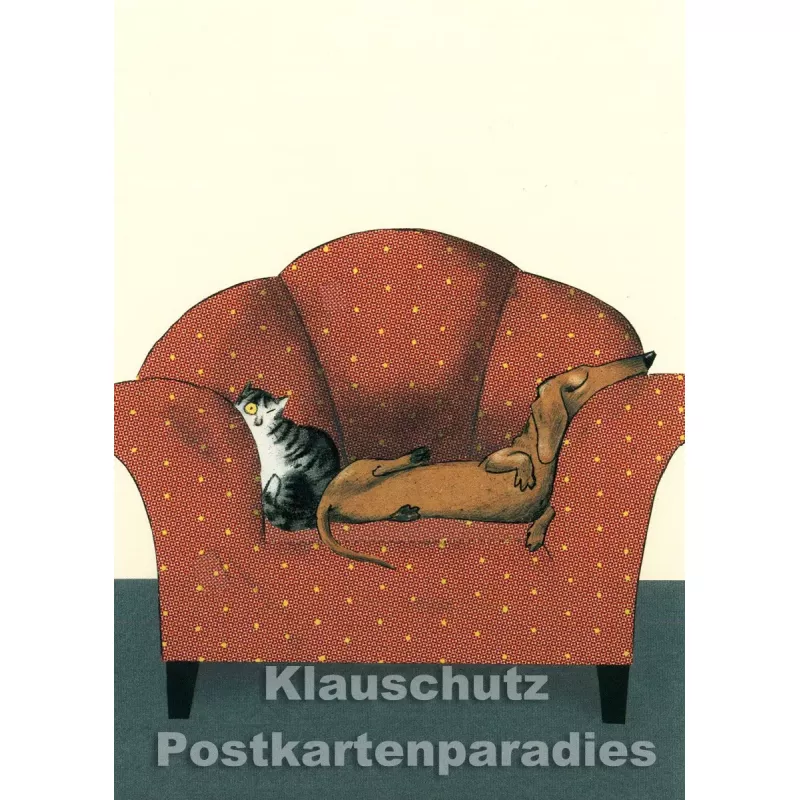 Postkarte: Mittagsschlaf | Aus dem Wolf Erlbruch-Kinderkalender / Peter-Hammer-Verlag