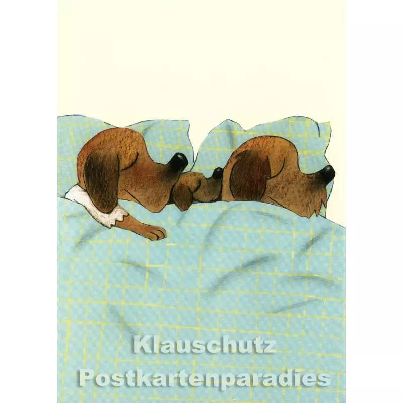 Familienbett | Postkarte von Wolf Erlbruch aus dem Peter-Hammer-Verlag