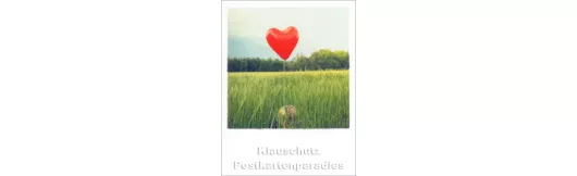 Mini Polacard Doppelkarte | Roter Luftballon