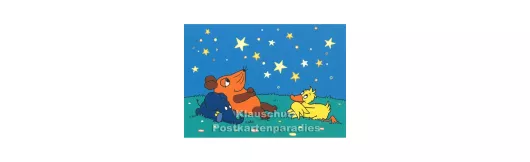 Maus und Elefant - Sternenhimmel | Postkarte