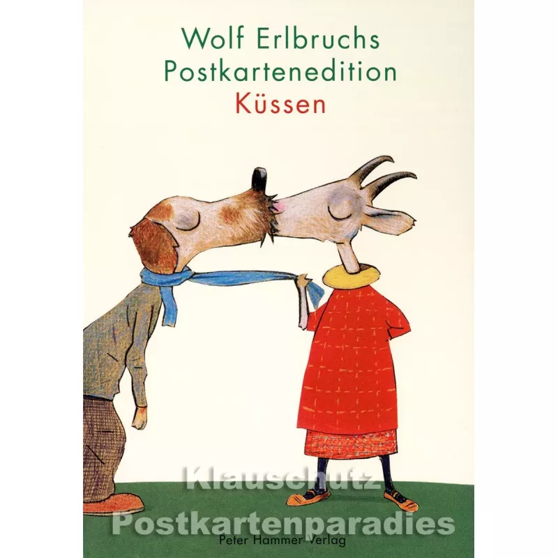 Wolf Erlbruch Postkartenbuch 'Küssen' - Titelbild