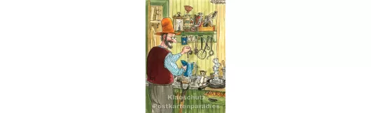 Postkarte - Pettersson und Findus - Kaffeekanne