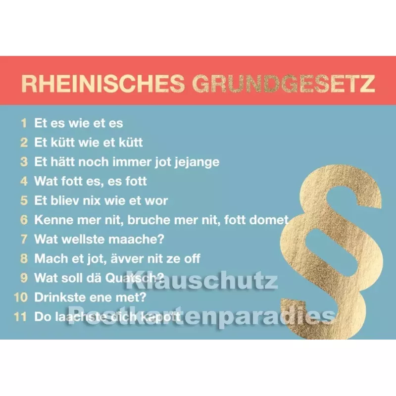 Postkarte Rheinisches Grundgesetz von Cityproducts