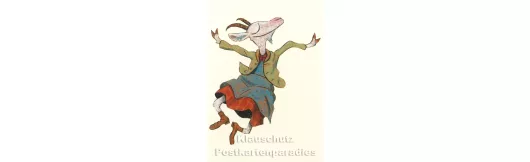 Glück - Ziege | Postkarte Wolf Erlbruch