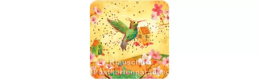 Kolibri | Quadratische Postkarte