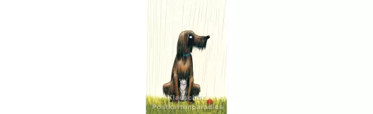 Regen | Postkarte Wolf Erlbruch