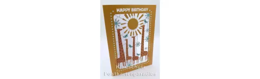 Happy Birthday Giraffen | Laser Cut Doppelkarte
