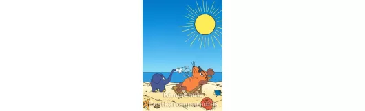 Maus und Elefant - Sommerurlaub | Postkarte