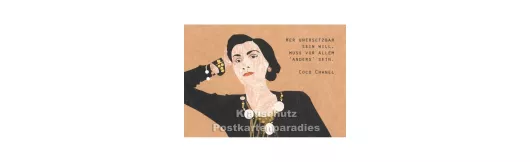 Coco Chanel | Holzschliffpappe Postkarten Zitat