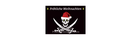 Freche Weihnachten Sparpaket - Postkarte Piratenweihnachten