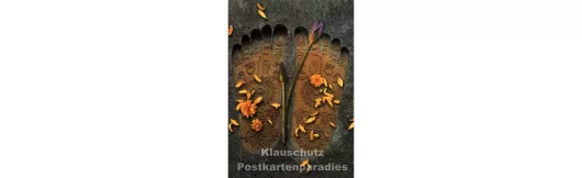 Buddha`s Footprints | Postkarte spirituell
