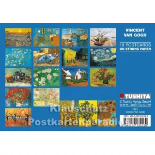 Tushita Postkartenbuch - Vincent van Gogh | Rückseite mit Übersicht aller Postkarten