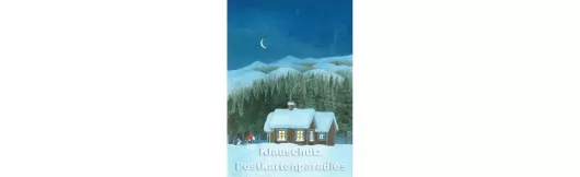 Hütte im Schnee | Weihnachtskarte