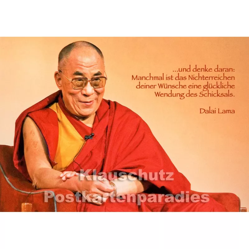 Dalai Lama - Glückliche Wendung des Schicksals | spirituelle Postkarte von Tushita