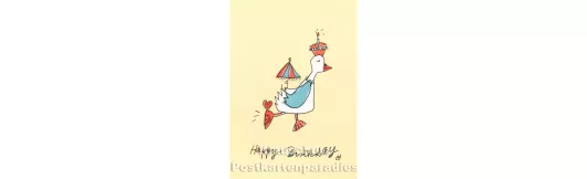 Happy Birthday Gans | Karindrawings Postkarten