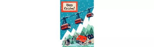 Happy Christmas Seilbahn | Weihnachtskarte