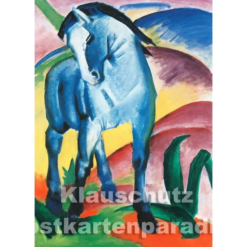 Kunstpostkarte von Taurs | Franz Marc - Blaues Pferd I (1911)