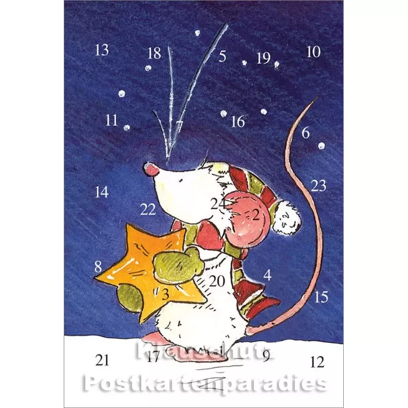 Tilda mit Stern - Rannenberg Adventskalender Doppelkarte