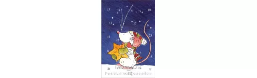 Tilda mit Stern - Adventskalender Doppelkarte