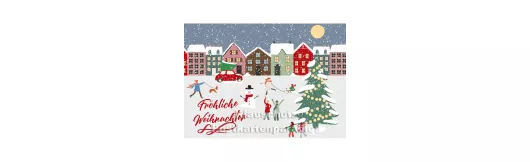 Fröhliche Weihnachten im Schnee | Postkarte