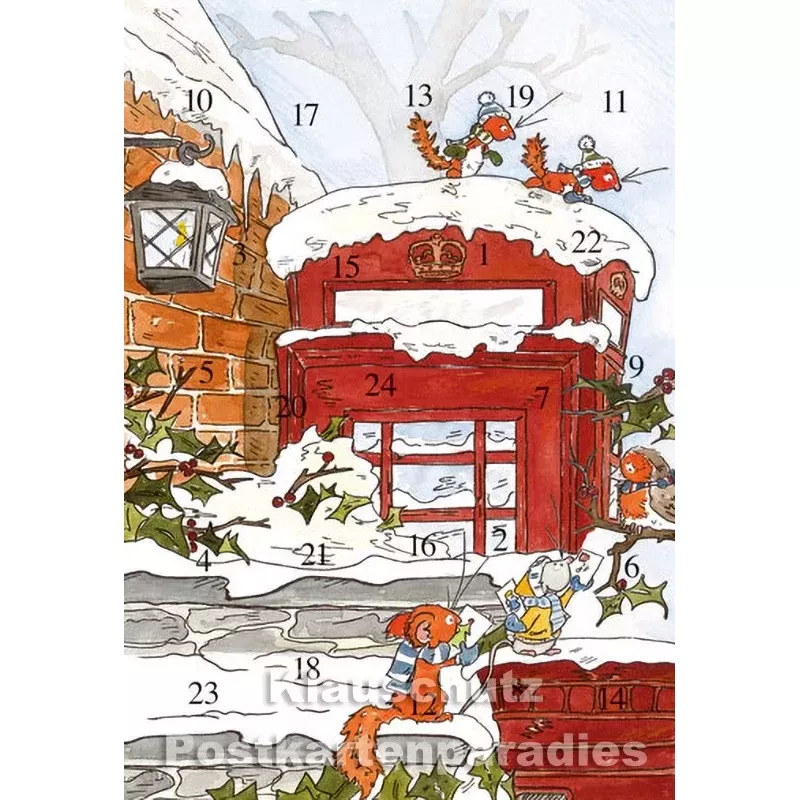 Tilda Weihnachtspost - Rannenberg Adventskalender Doppelkarte
